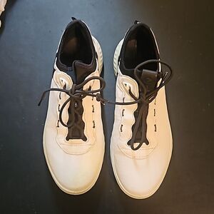 ECCO Womens White Mixed Media Ath-1fw Round Toe Wedge Sneakers Shoes 39